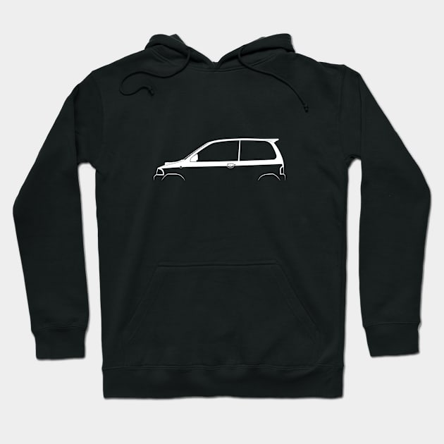 Mitsubishi Minica Dangan ZZ Silhouette Hoodie by Car-Silhouettes